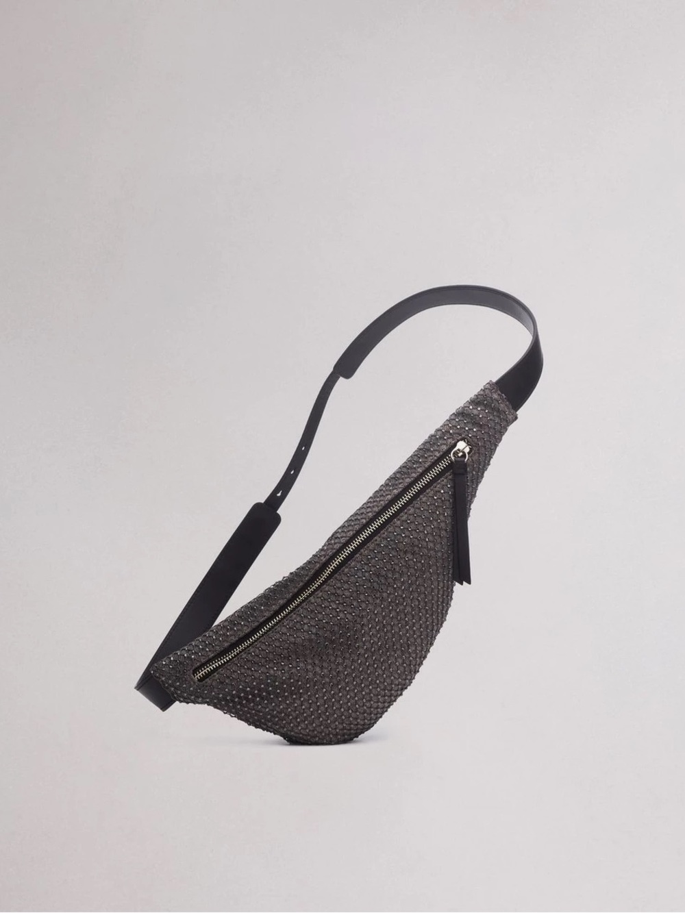 NWT Rag & Bone Petra sling cross body bag grey jewel dynamite crystal mesh